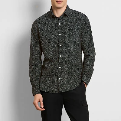 Van Heusen Performance All Way Stretch Mens Long Sleeve Slim Fit Button-Down Shirt