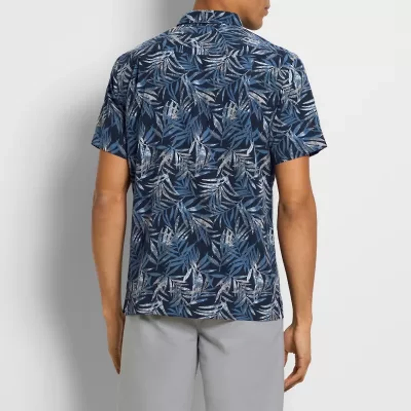 Van Heusen Weekend Mens Short Sleeve Moisture Wicking Quick Dry Camp Shirt