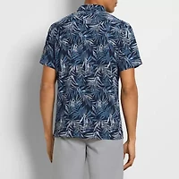 Van Heusen Weekend Mens Short Sleeve Moisture Wicking Quick Dry Camp Shirt