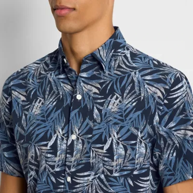 Van Heusen Weekend Mens Short Sleeve Moisture Wicking Quick Dry Camp Shirt