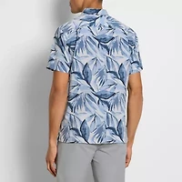 Van Heusen Weekend Mens Short Sleeve Moisture Wicking Quick Dry Camp Shirt
