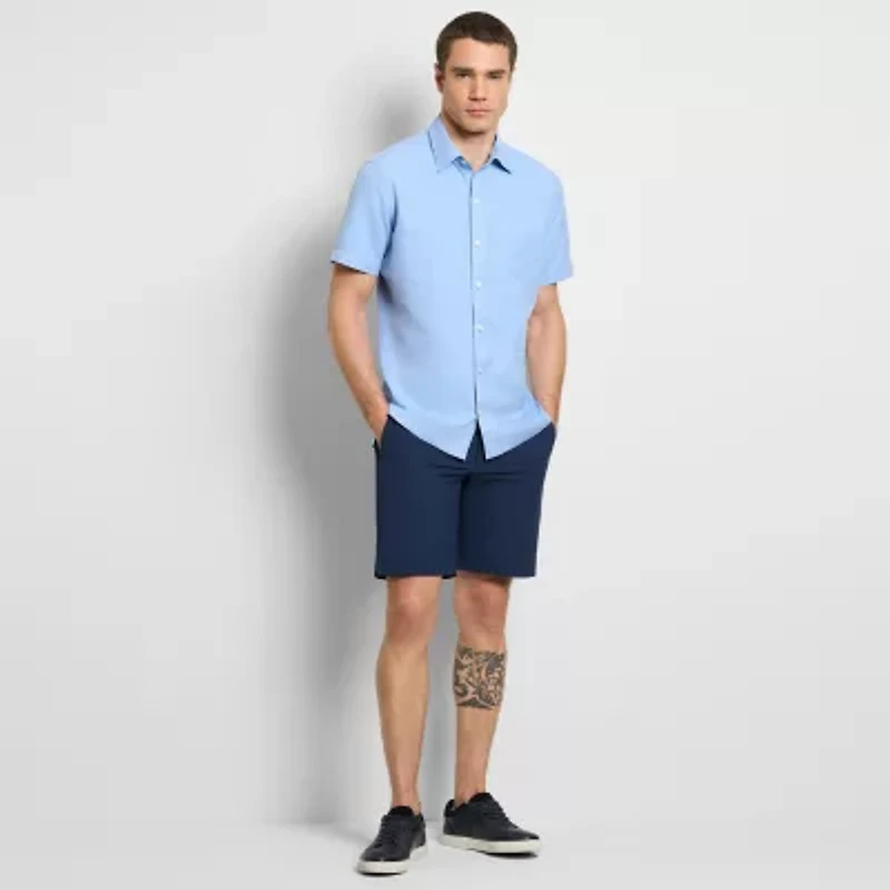 Van Heusen Weekend Mens Short Sleeve Moisture Wicking Camp Shirt