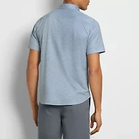 Van Heusen Performance Knit Mens Short Sleeve Slim Fit Stretch Fabric Button-Down Shirt