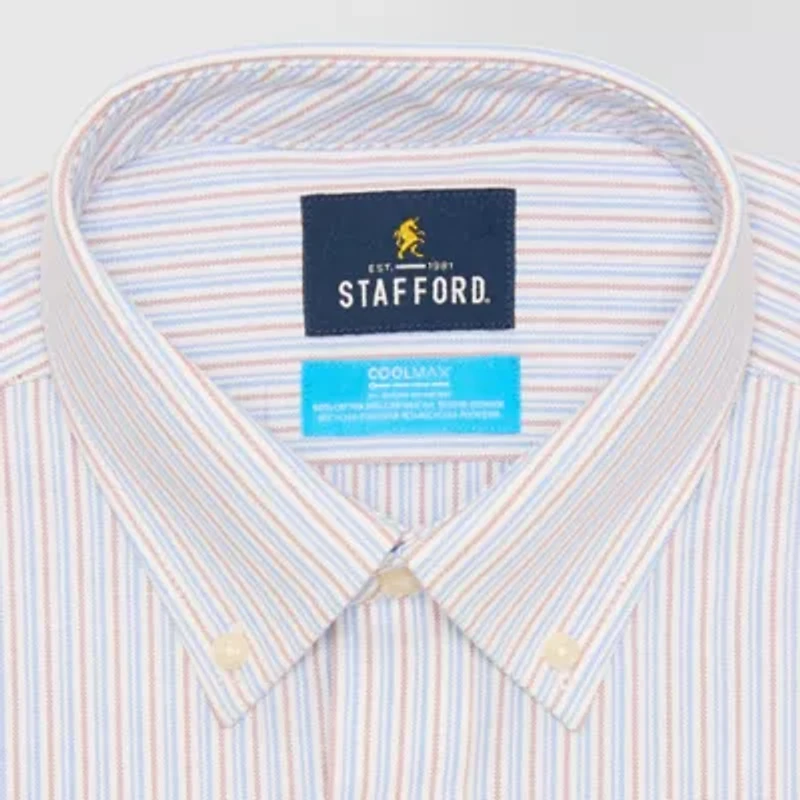 Stafford Coolmax All Season Oxford Mens Slim Fit Long Sleeve Dress Shirt