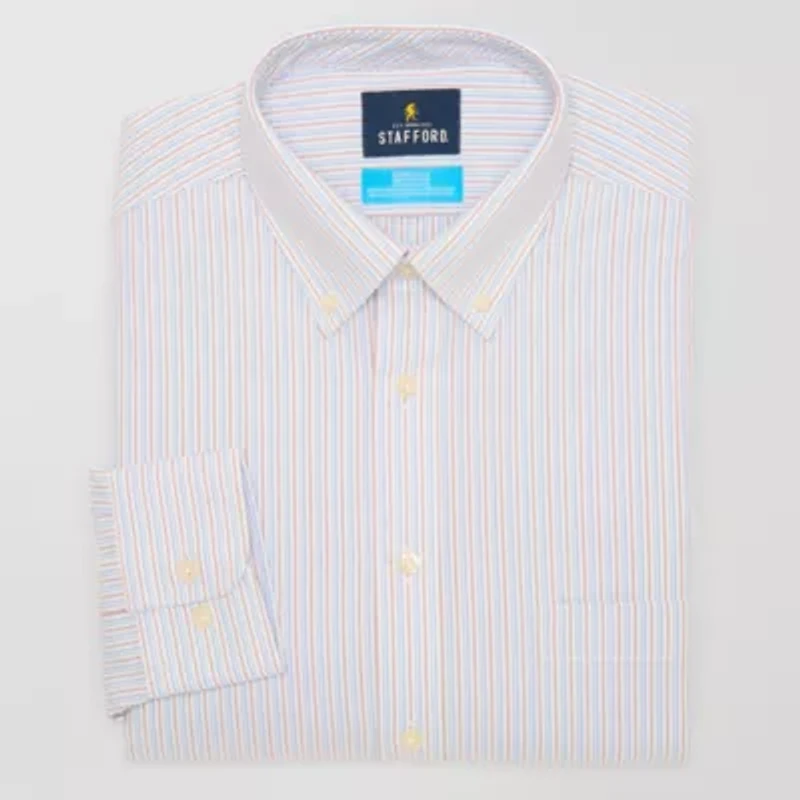 Stafford Coolmax All Season Oxford Mens Slim Fit Long Sleeve Dress Shirt