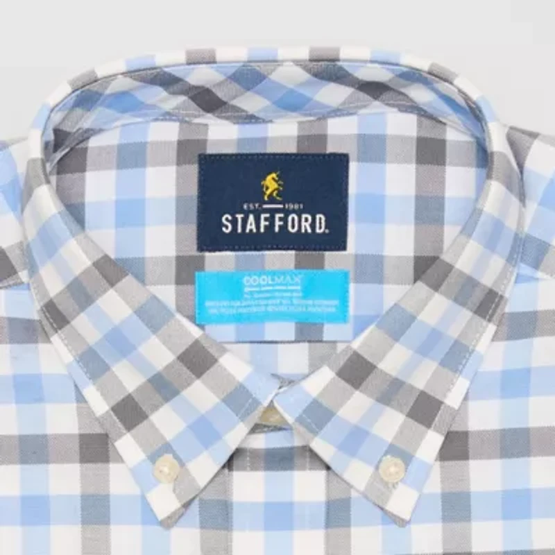 Stafford Coolmax All Season Oxford Mens Slim Fit Long Sleeve Dress Shirt