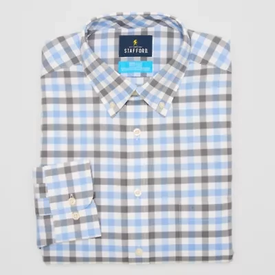 Stafford Coolmax All Season Oxford Mens Slim Fit Long Sleeve Dress Shirt