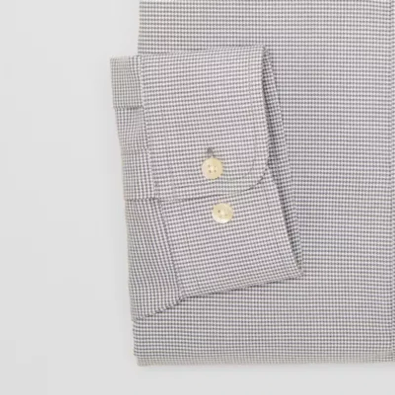 Stafford Coolmax All Season Oxford Mens Big & Tall Regular Fit Long Sleeve Houndstooth Dress Shirt