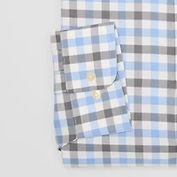Stafford Coolmax All Season Oxford Mens Big & Tall Regular Fit Stretch Fabric Wrinkle Free Long Sleeve Plaid Dress Shirt