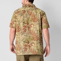 mutual weave Mens Short Sleeve Big and Tall Camp Shirt