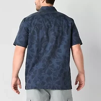 mutual weave Mens Short Sleeve Big and Tall Camp Shirt