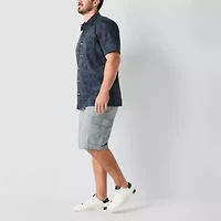 mutual weave Mens Short Sleeve Big and Tall Camp Shirt