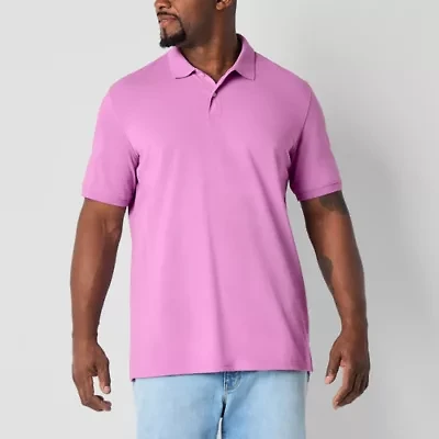 St. John's Bay Premium Stretch Big and Tall Mens Classic Fit Short Sleeve Polo Shirt