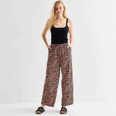 Hurley Womens Juniors Straight Mid Rise Pull-On Pant