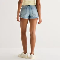 Arizona Womens 2 1/2" Low Rise Denim Short