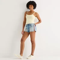 Arizona Womens 2 1/2" Low Rise Denim Short