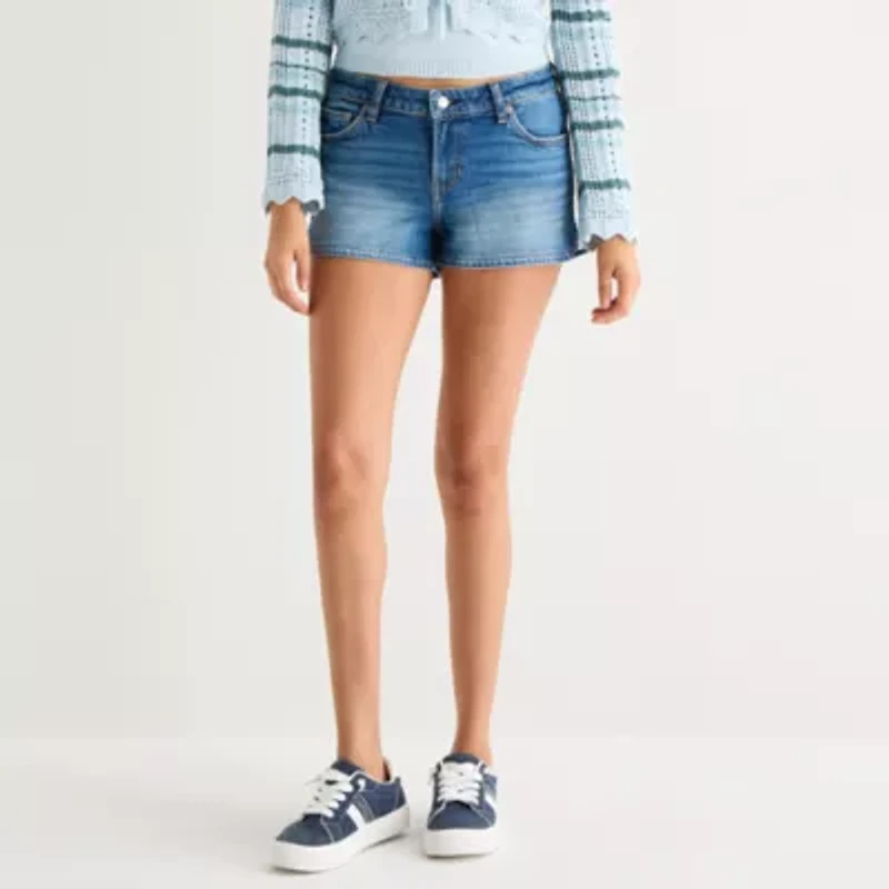 Arizona Womens 2 1/2" Low Rise Denim Short