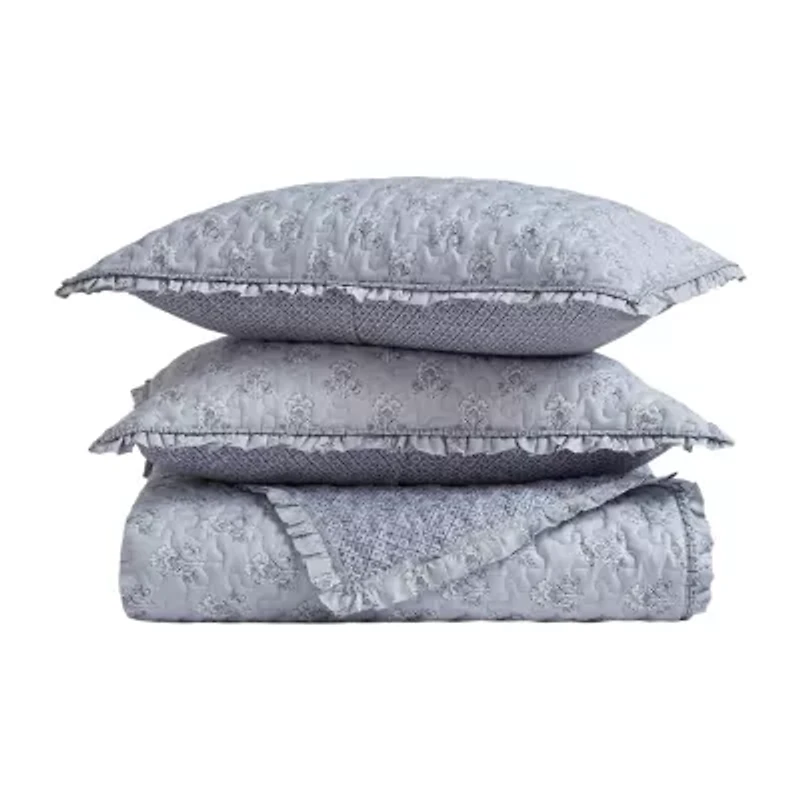 Madison Park Ruffle Printed 3-pc. Easy Care Coverlet Set
