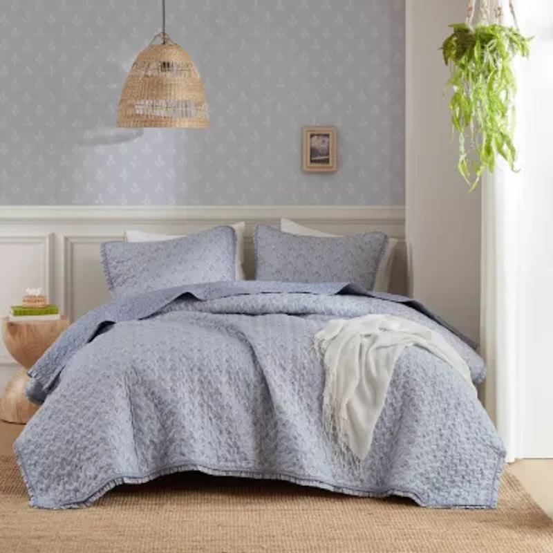 Madison Park Ruffle Printed 3-pc. Easy Care Coverlet Set