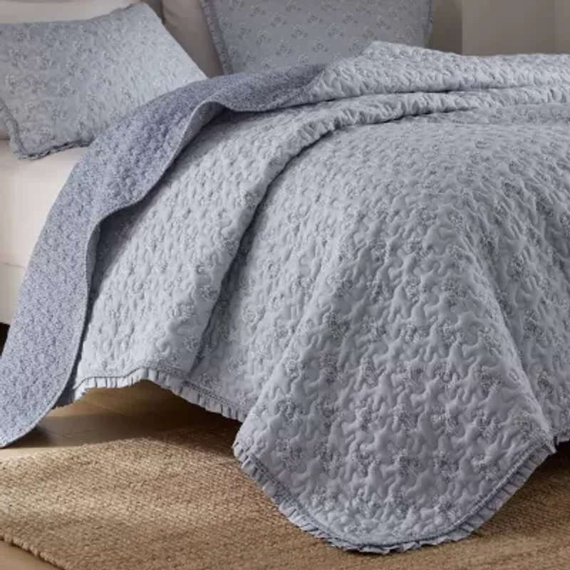 Madison Park Ruffle Printed 3-pc. Easy Care Coverlet Set