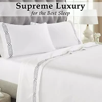 SUPERIOR® Embroidered Scroll Egyptian Cotton 1200tc Sheet set