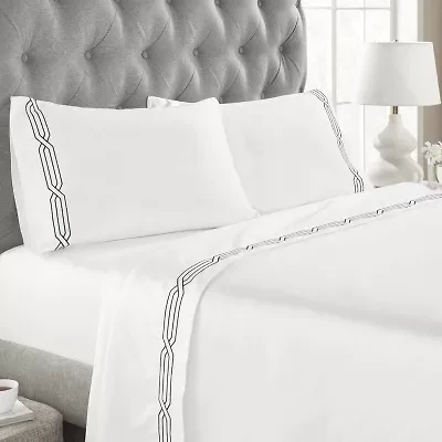 SUPERIOR® Embroidered Scroll Egyptian Cotton 1200tc Sheet set