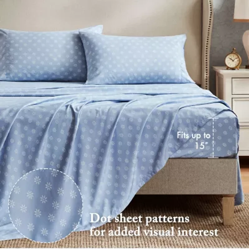 Madison Park Essentials Dahlia Floral Print Complete Bedding Set with Sheets