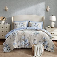 Madison Park Essentials Dahlia Floral Print Complete Bedding Set with Sheets