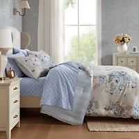 Madison Park Essentials Dahlia Floral Print Complete Bedding Set with Sheets