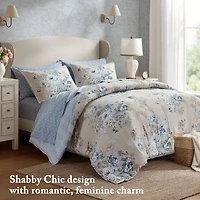 Madison Park Essentials Dahlia Floral Print Complete Bedding Set with Sheets