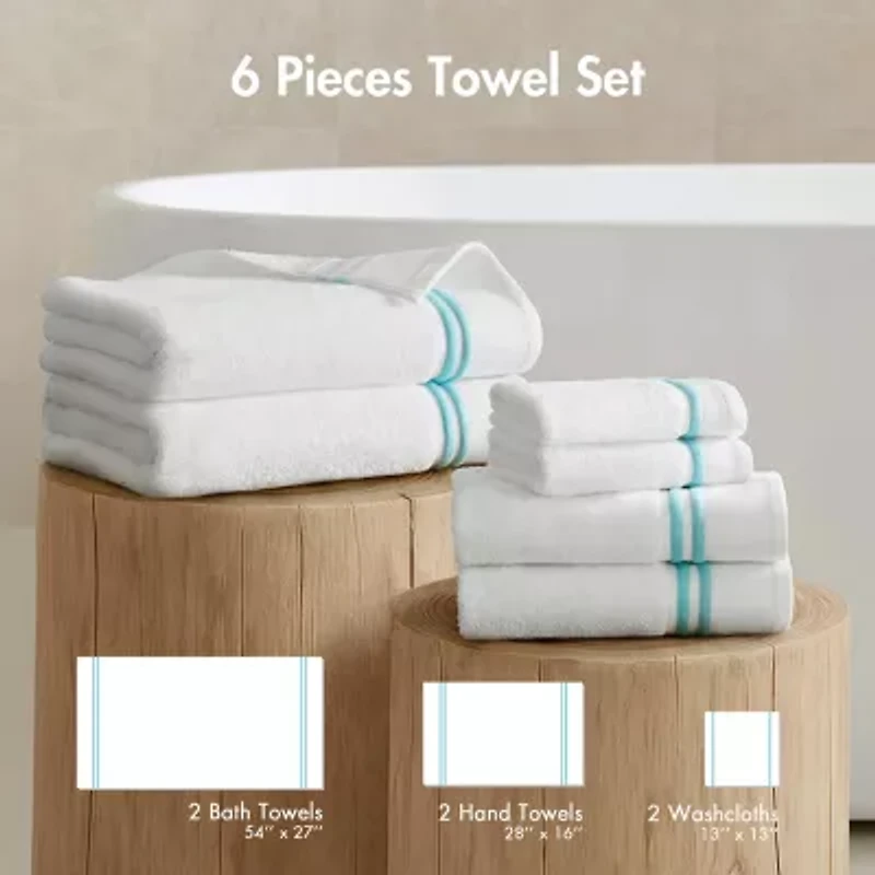 Madison Park Roan Border 6-pc. Quick Dry Bath Towel Set