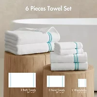 Madison Park Roan Border 6-pc. Quick Dry Bath Towel Set