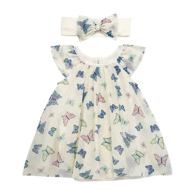 Baby Starters Girls 2-pc. Short Sleeve Flutter A-Line Dress