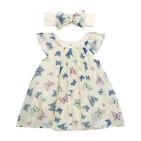 Baby Starters Girls 2-pc. Short Sleeve Flutter A-Line Dress