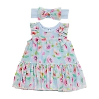 Baby Starters Girls 2-pc. Short Sleeve Ruffled A-Line Dress