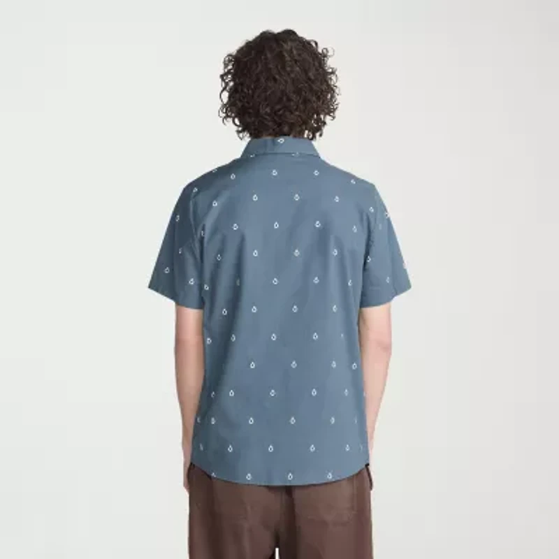 VOLCOM Mens Short Sleeve Regular Fit Button-Down Shirt