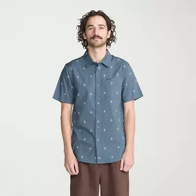 VOLCOM Mens Short Sleeve Regular Fit Button-Down Shirt