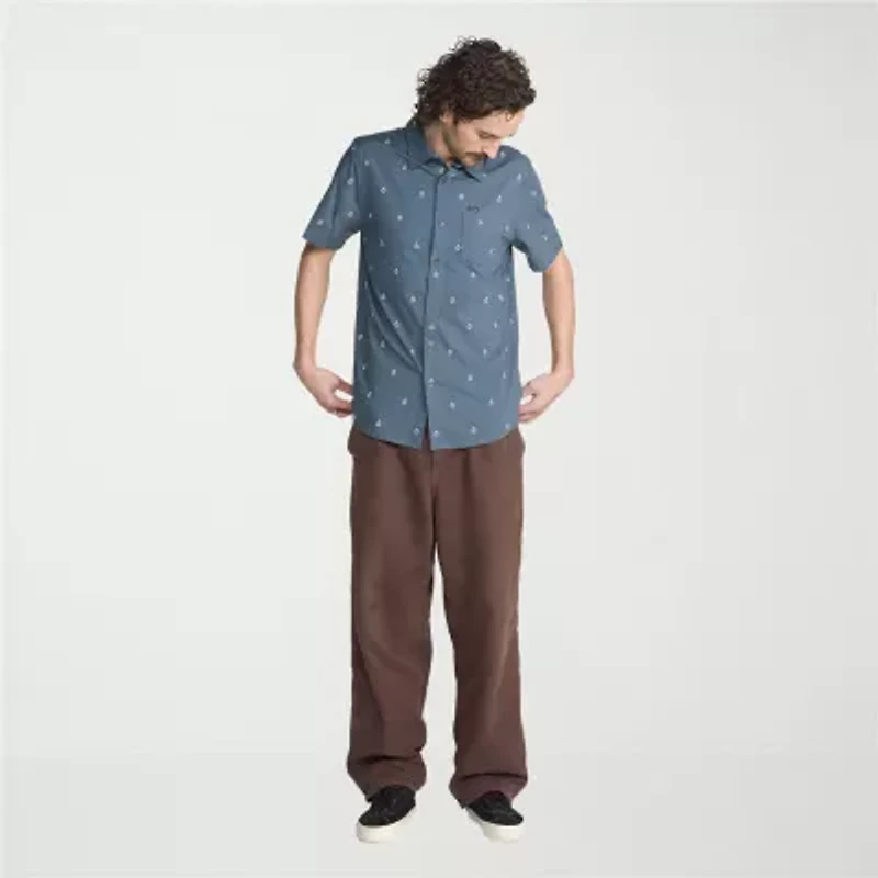 VOLCOM Mens Short Sleeve Regular Fit Button-Down Shirt