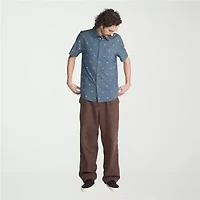 VOLCOM Mens Short Sleeve Regular Fit Button-Down Shirt