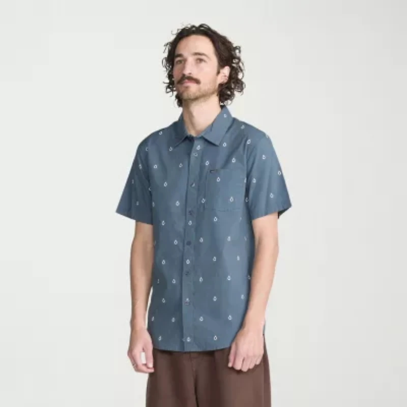 VOLCOM Mens Short Sleeve Regular Fit Button-Down Shirt