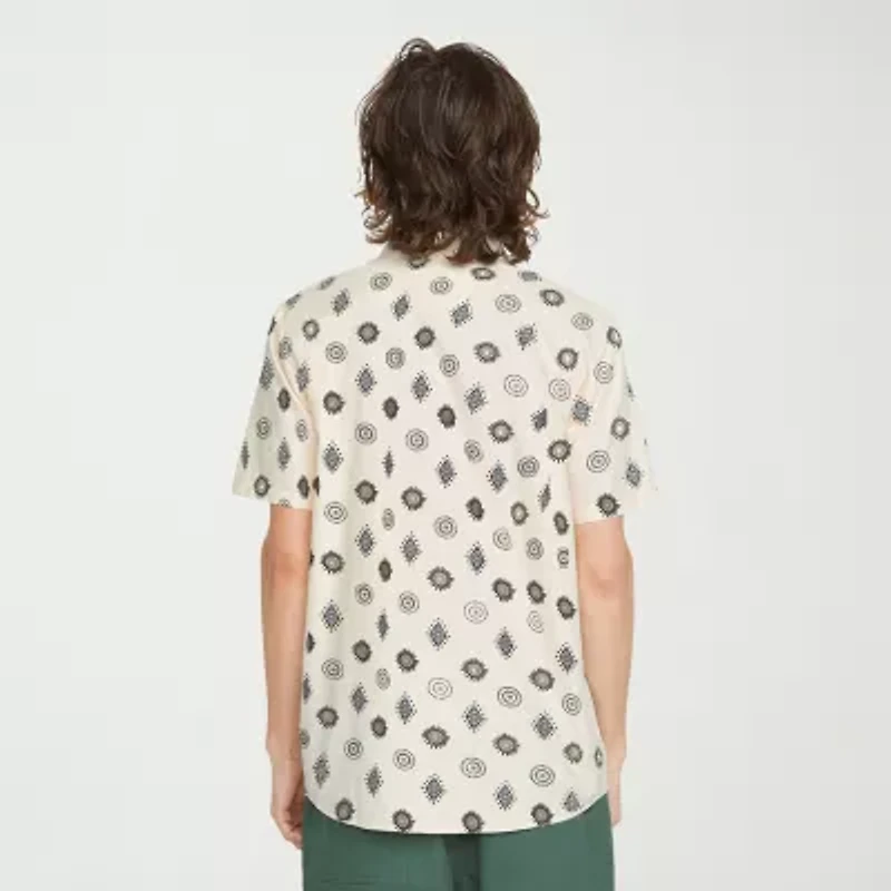 VOLCOM Mens Short Sleeve Regular Fit Button-Down Shirt