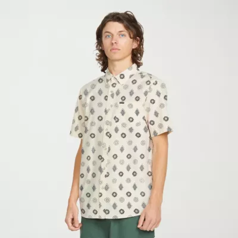 VOLCOM Mens Short Sleeve Regular Fit Button-Down Shirt