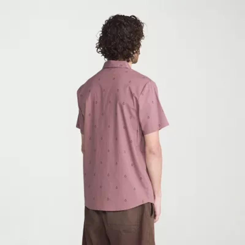 VOLCOM Mens Short Sleeve Regular Fit Button-Down Shirt