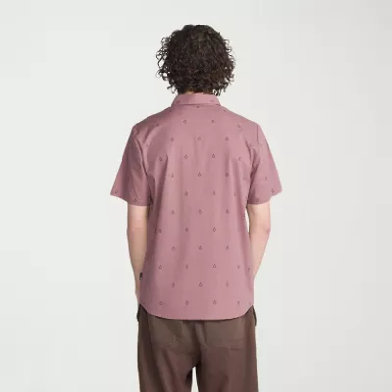 VOLCOM Mens Short Sleeve Regular Fit Button-Down Shirt