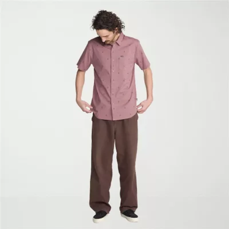 VOLCOM Mens Short Sleeve Regular Fit Button-Down Shirt