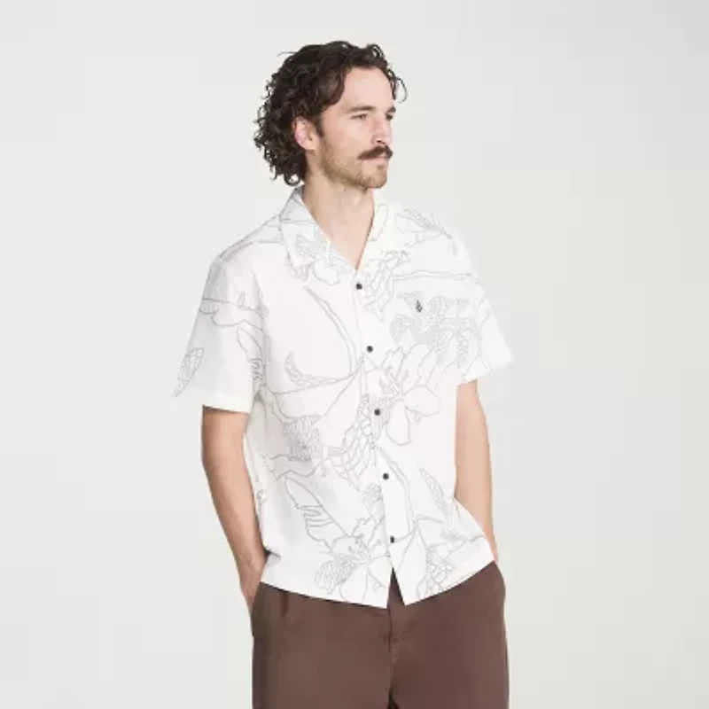 VOLCOM Mens Short Sleeve Regular Fit Button-Down Shirt