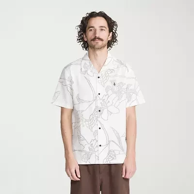 VOLCOM Mens Short Sleeve Regular Fit Button-Down Shirt