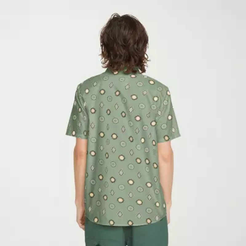 VOLCOM Mens Short Sleeve Regular Fit Button-Down Shirt