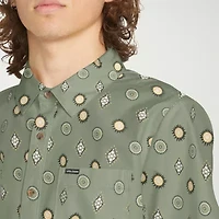 VOLCOM Mens Short Sleeve Regular Fit Button-Down Shirt