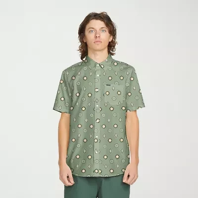 VOLCOM Mens Short Sleeve Regular Fit Button-Down Shirt